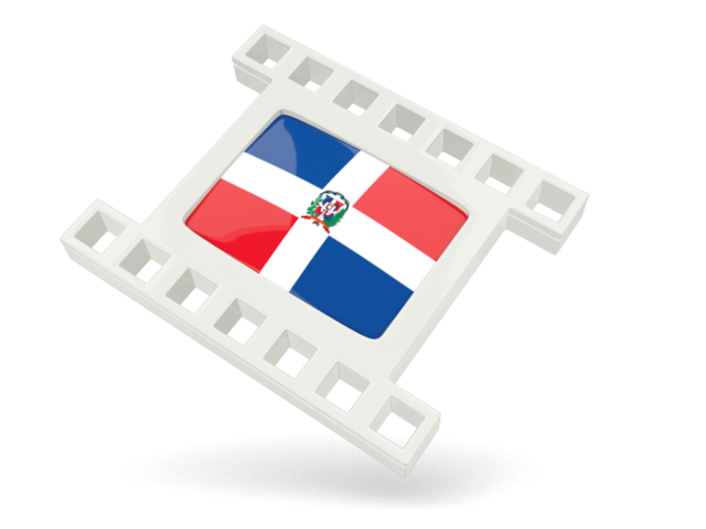 White movie icon. Download flag icon of Dominican Republic at PNG format