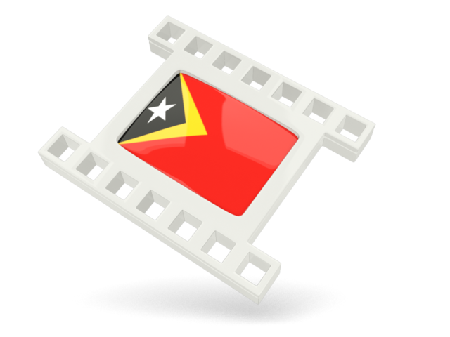 Белая кино-иконка. Скачать флаг. Восточный Тимор