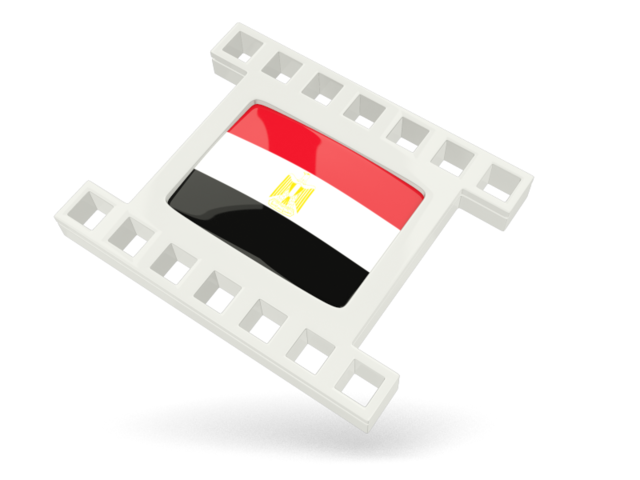 White movie icon. Download flag icon of Egypt at PNG format