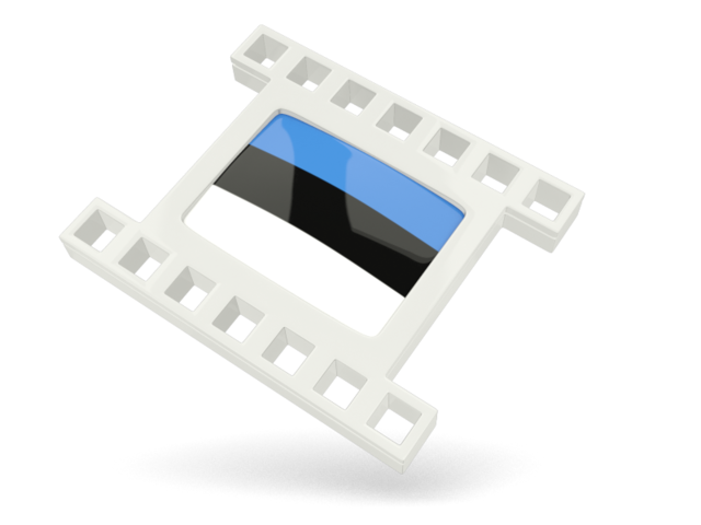 White movie icon. Download flag icon of Estonia at PNG format