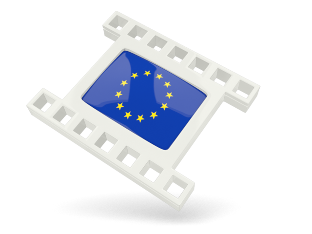 Белая кино-иконка. Скачать флаг. Европейский союз