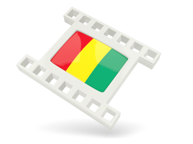 White movie icon. Download flag icon of Guinea at PNG format