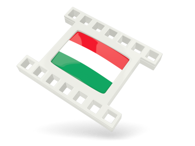 Белая кино-иконка. Скачать флаг. Венгрия