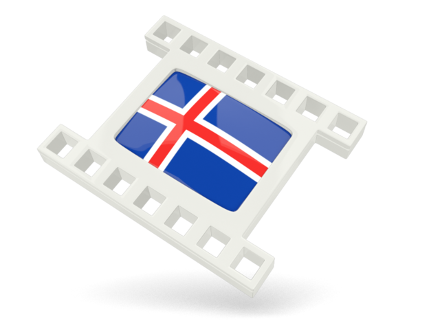 Белая кино-иконка. Скачать флаг. Исландия