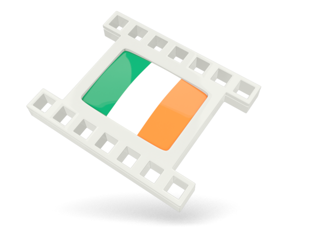 White movie icon. Download flag icon of Ireland at PNG format