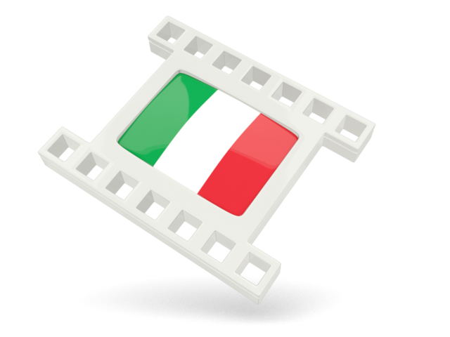 White movie icon. Download flag icon of Italy at PNG format