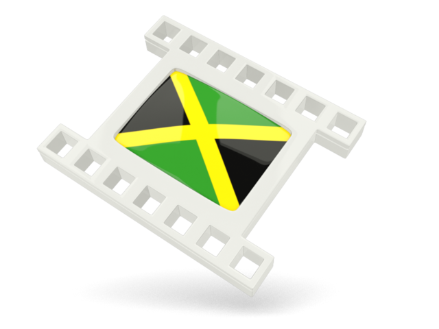 White movie icon. Download flag icon of Jamaica at PNG format