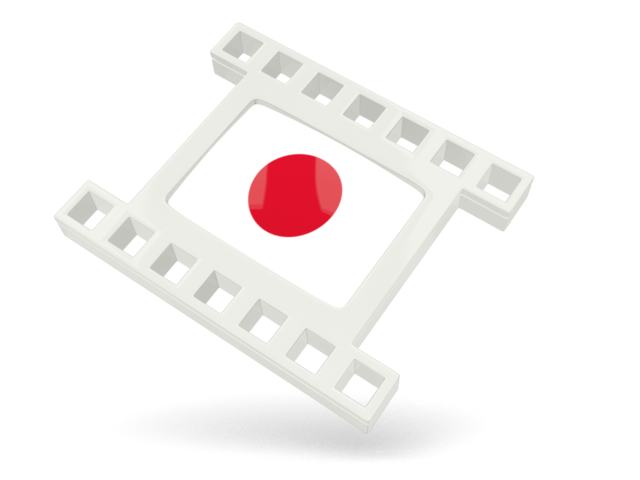 White movie icon. Download flag icon of Japan at PNG format