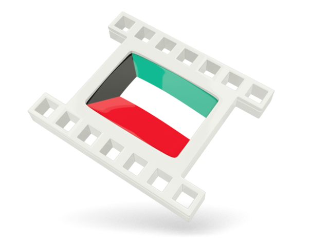 White movie icon. Download flag icon of Kuwait at PNG format