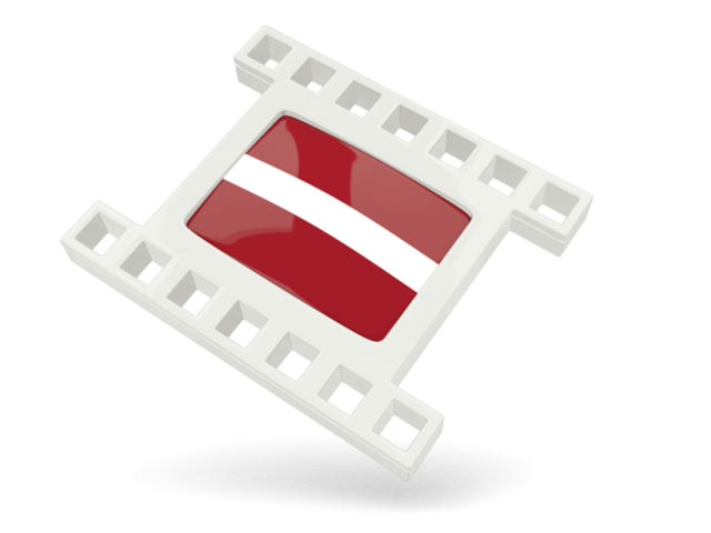 White movie icon. Download flag icon of Latvia at PNG format