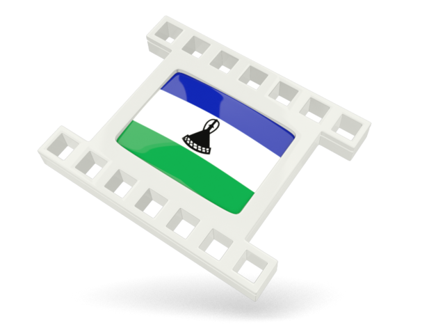 White movie icon. Download flag icon of Lesotho at PNG format
