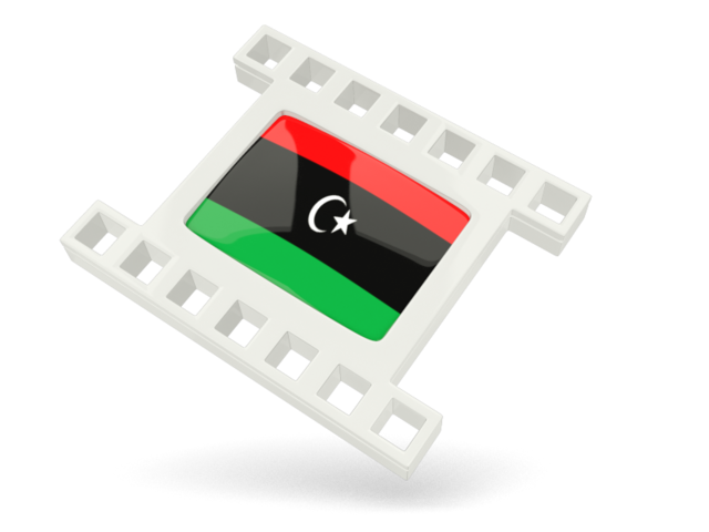 Белая кино-иконка. Скачать флаг. Ливия