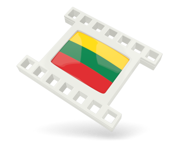 White movie icon. Download flag icon of Lithuania at PNG format