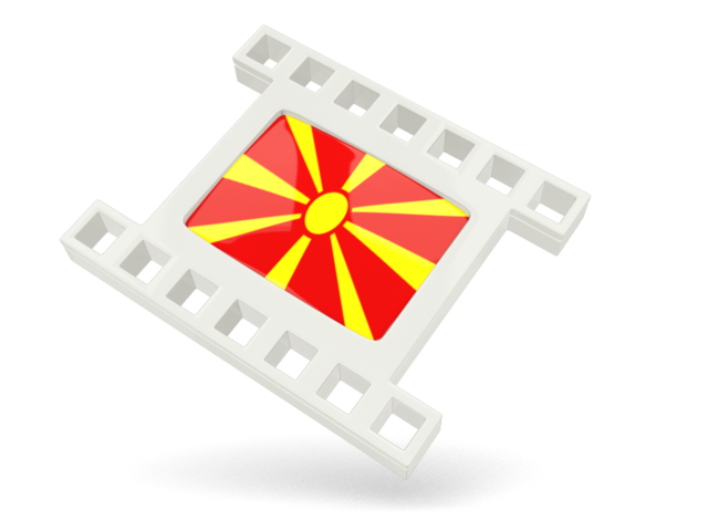 Белая кино-иконка. Скачать флаг. Македония
