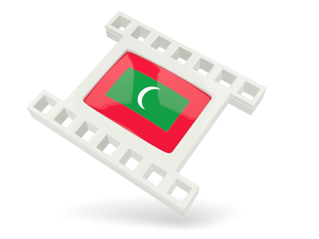 White movie icon. Download flag icon of Maldives at PNG format