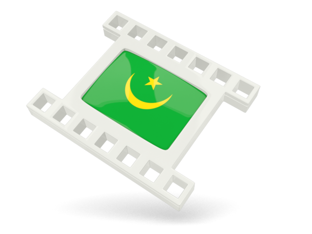 White movie icon. Download flag icon of Mauritania at PNG format