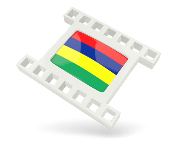 White movie icon. Download flag icon of Mauritius at PNG format