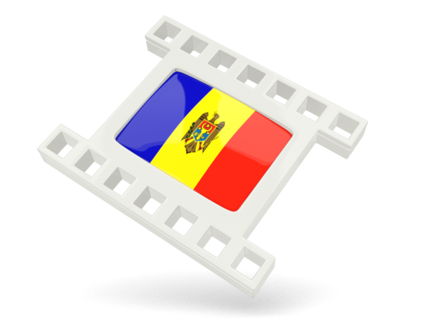 White movie icon. Download flag icon of Moldova at PNG format