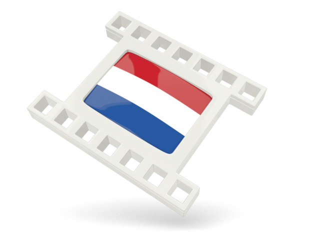 White movie icon. Download flag icon of Netherlands at PNG format