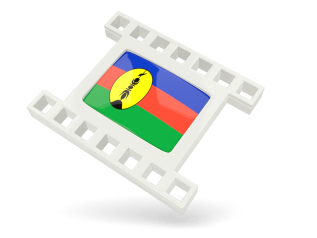 White movie icon. Download flag icon of New Caledonia at PNG format