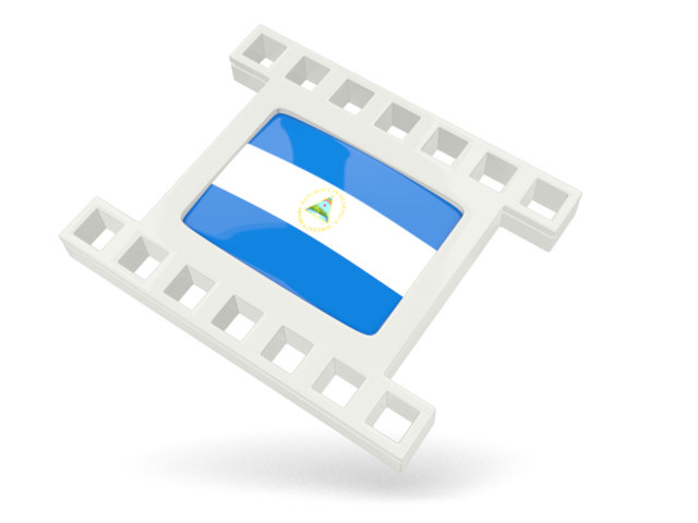 White movie icon. Download flag icon of Nicaragua at PNG format
