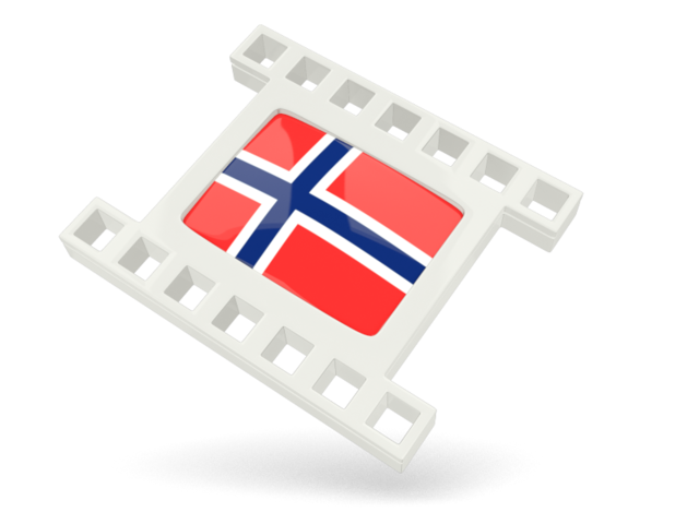 Белая кино-иконка. Скачать флаг. Норвегия