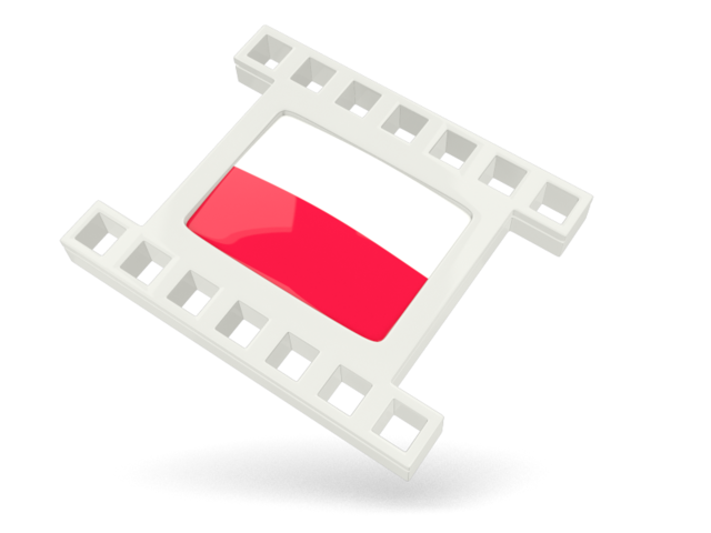 White movie icon. Download flag icon of Poland at PNG format