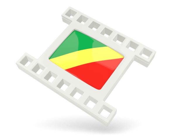 Белая кино-иконка. Скачать флаг. Республика Конго