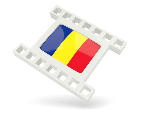 White movie icon. Download flag icon of Romania at PNG format