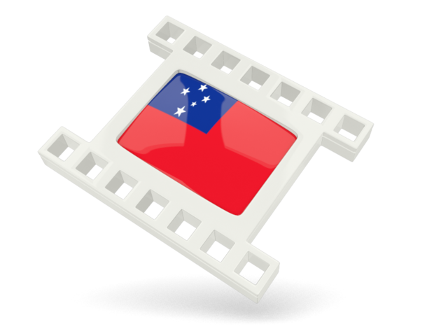 White movie icon. Download flag icon of Samoa at PNG format