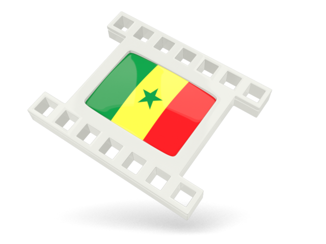 White movie icon. Download flag icon of Senegal at PNG format