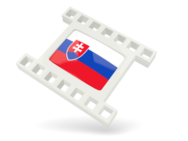 Белая кино-иконка. Скачать флаг. Словакия