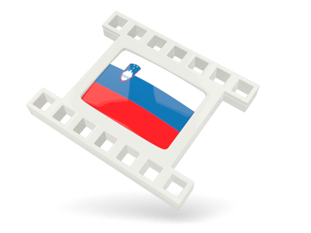 White movie icon. Download flag icon of Slovenia at PNG format