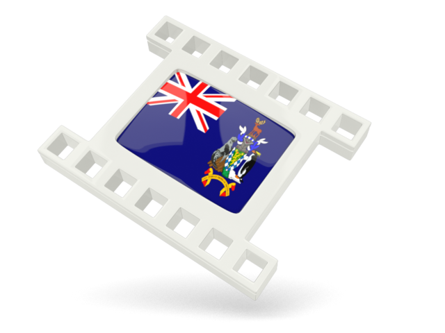 Белая кино-иконка. Скачать флаг. Южная Георгия и Южные Сандвичевы острова