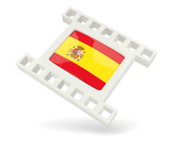 White movie icon. Download flag icon of Spain at PNG format