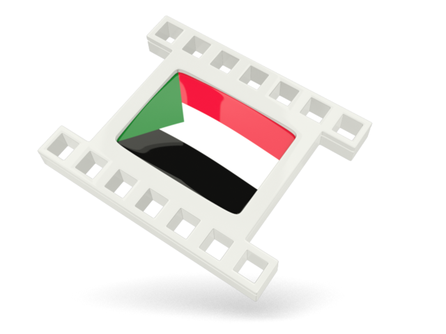 White movie icon. Download flag icon of Sudan at PNG format