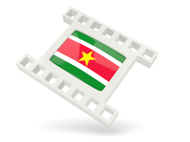 White movie icon. Download flag icon of Suriname at PNG format