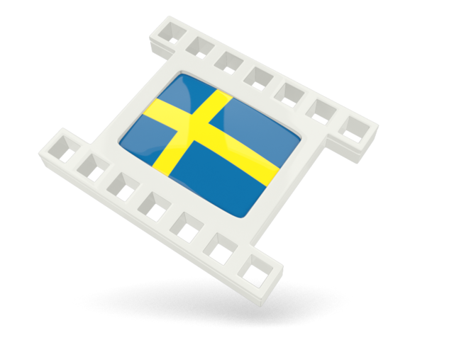 Белая кино-иконка. Скачать флаг. Швеция