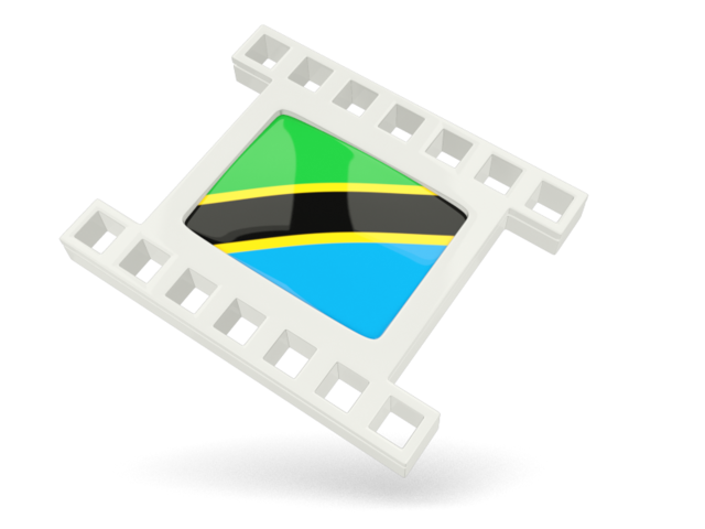 White movie icon. Download flag icon of Tanzania at PNG format