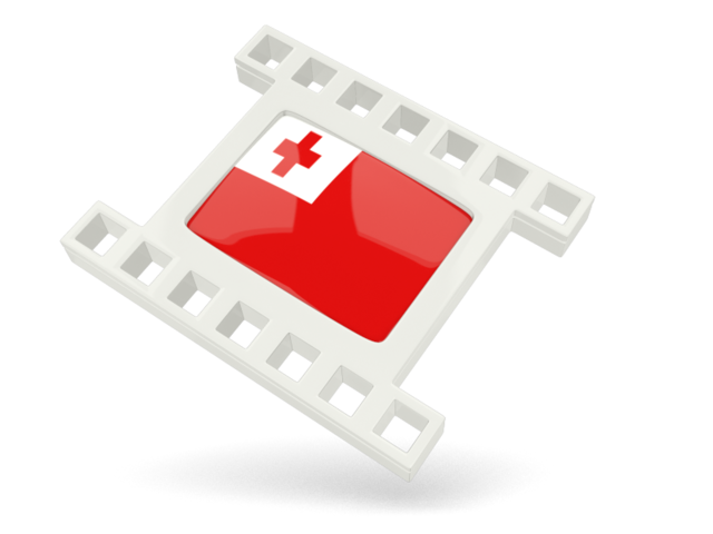 White movie icon. Download flag icon of Tonga at PNG format