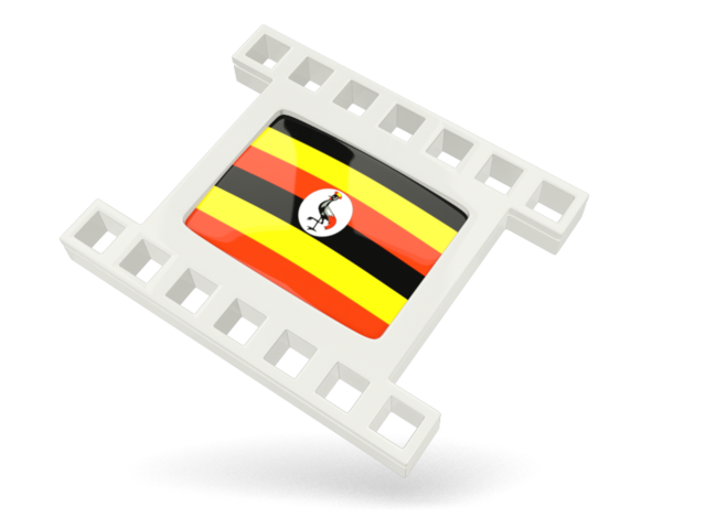White movie icon. Download flag icon of Uganda at PNG format