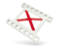 Flag of state of Alabama. White movie icon. Download icon