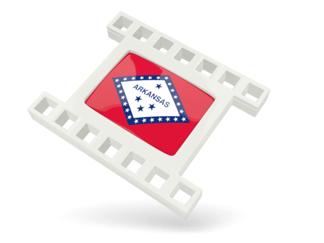 White movie icon. Download flag icon of Arkansas