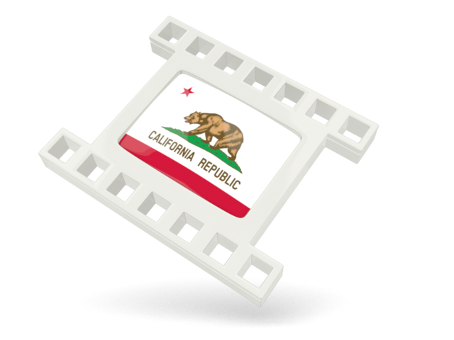 White movie icon. Download flag icon of California