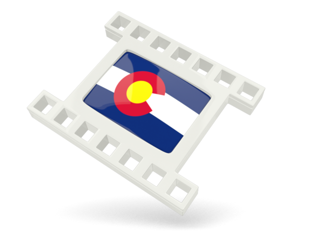 White movie icon. Download flag icon of Colorado