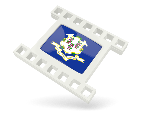 White movie icon. Download flag icon of Connecticut