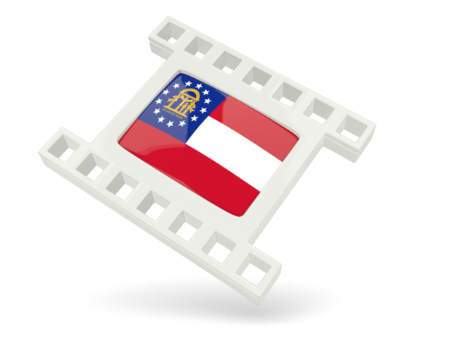 White movie icon. Download flag icon of Georgia