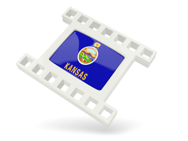 White movie icon. Download flag icon of Kansas