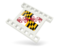 Flag of state of Maryland. White movie icon. Download icon