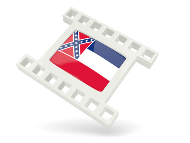 White movie icon. Download flag icon of Mississippi